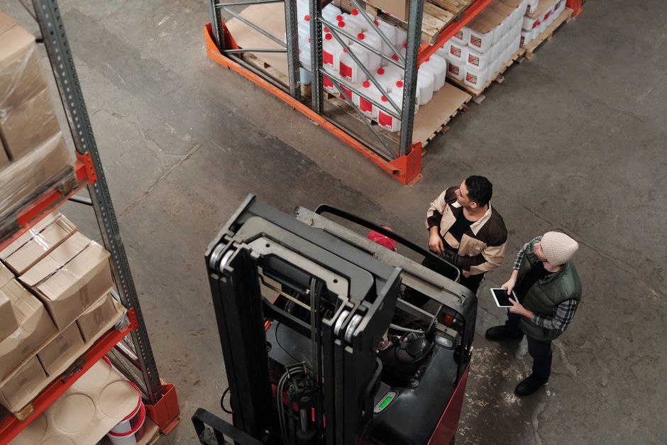 Colleagues in a warehouse